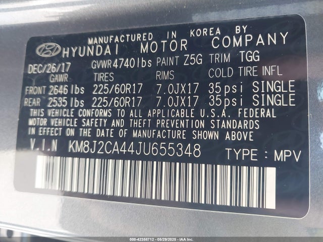 Hyundai TUCSON SE 2018 KM8J2CA44JU655348 Image 9
