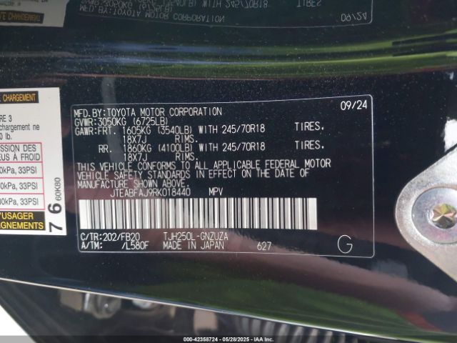 2024 TOYOTA LAND CRUISER JTEABFAJ9RK018440 Photo 8