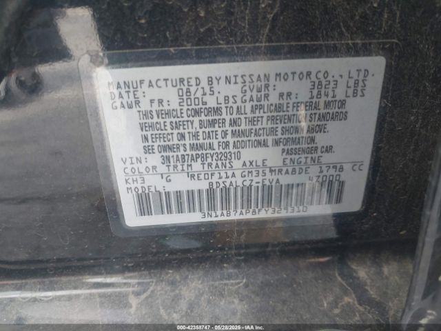 3N1AB7AP8FY329310 Nissan 2015