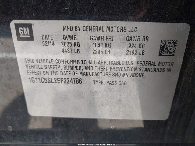 Chevrolet lkw 2014 1G11C5SL2EF224786 Image 9