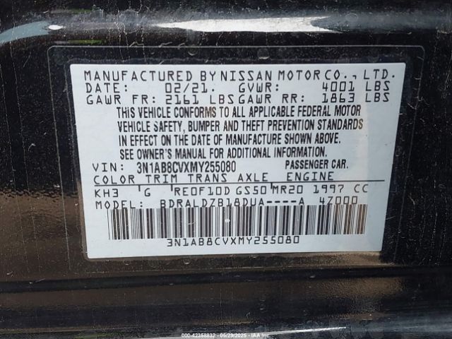 2021 NISSAN SENTRA 3N1AB8CVXMY255080 Photo 8