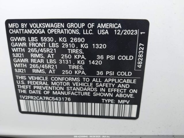 2024 VOLKSWAGEN ATLAS 1V2FR2CA7RC543176 Photo 8