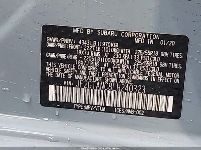 JF2GTANC8LH240323 Subaru Crosstrek Limited