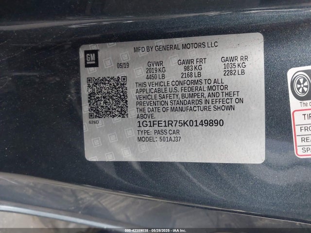 1G1FE1R75K0149890 Chevrolet lt1 - direct injection, afm, variable valve timing, high output, alum