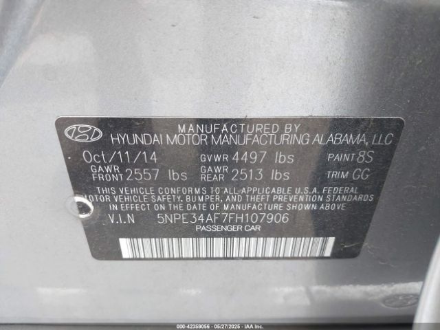 5NPE34AF7FH107906 Hyundai Sonata Sport