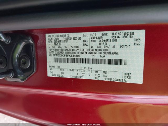2015 FORD F-150 1FTEX1CF5FKE34306 Photo 8