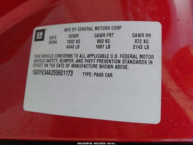 2005 CADILLAC XLR 1G6YV34A255601173 Photo 8