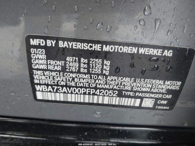 WBA73AV00PFP42052 BMW 430I