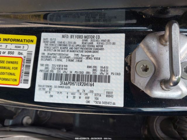 3FA6P0H71ER204164 Ford Fusion