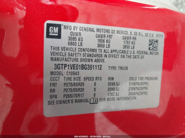 2011 GMC SIERRA 1500 3GTP1VE01BG391112 Photo 8