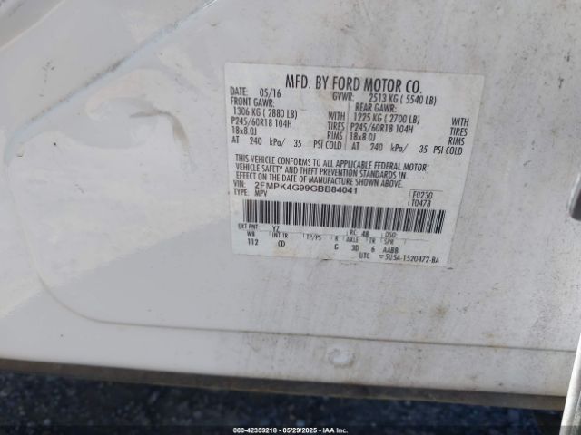 2016 FORD EDGE 2FMPK4G99GBB84041 Photo 8