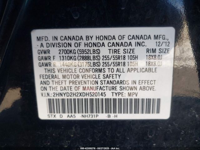 2013 ACURA MDX 2HNYD2H2XDH520145 Photo 8