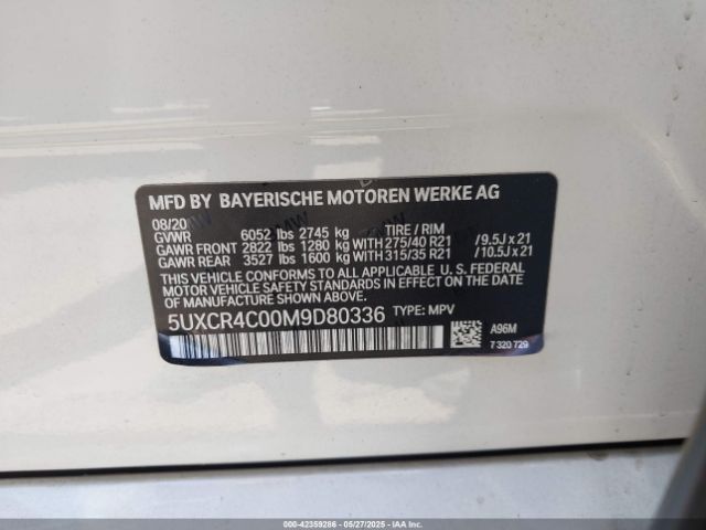 2021 BMW X5 5UXCR4C00M9D80336 Photo 8
