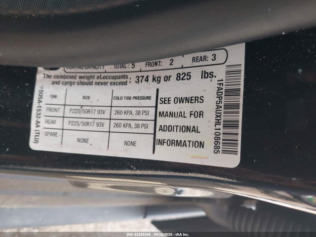 1FADP5AUXHL108685 Ford 2.0l atk ivct hev