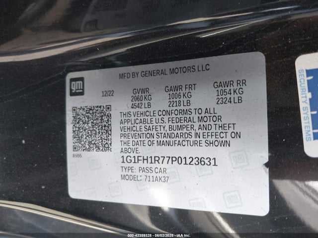 1G1FH1R77P0123631 Chevrolet Camaro Rwd 2ss