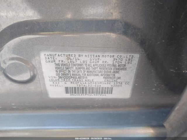3N1CE2CP4GL407211 Nissan 2016
