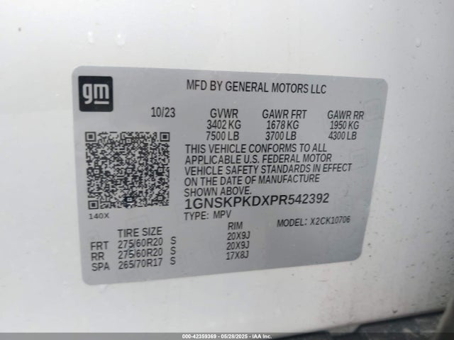 1GNSKPKDXPR542392 Chevrolet l84