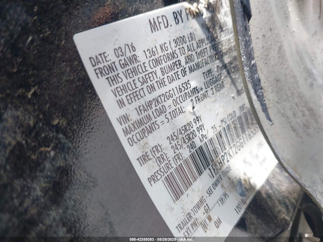 1FAHP2KT2GG116535 Ford TAURUS SHO