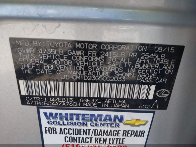 2016 LEXUS IS 300 JTHCM1D23G5002033 Photo 8