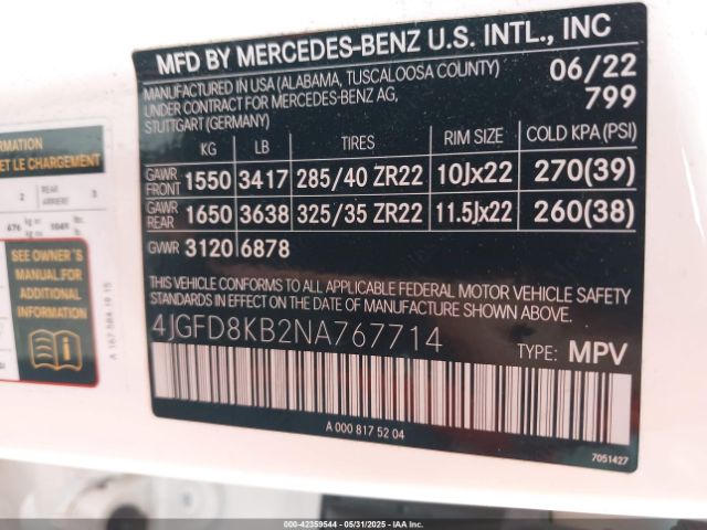 2022 MERCEDES-BENZ AMG GLE 63 COUPE 4JGFD8KB2NA767714 Photo 8