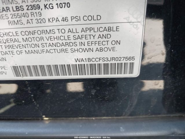 2018 AUDI Q3 WA1BCCFS3JR027565 Photo 8