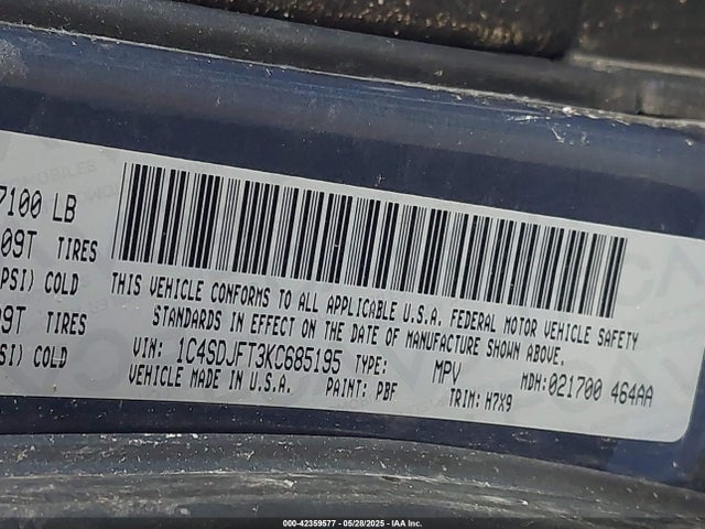 1C4SDJFT3KC685195 Dodge 2019