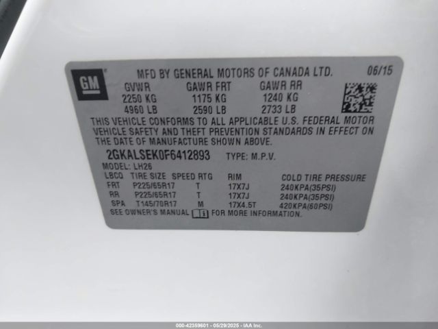 2GKALSEK0F6412893 GMC Terrain Slt-1