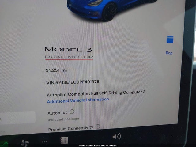 2023 TESLA MODEL 3 5YJ3E1EC0PF491978 Photo 6