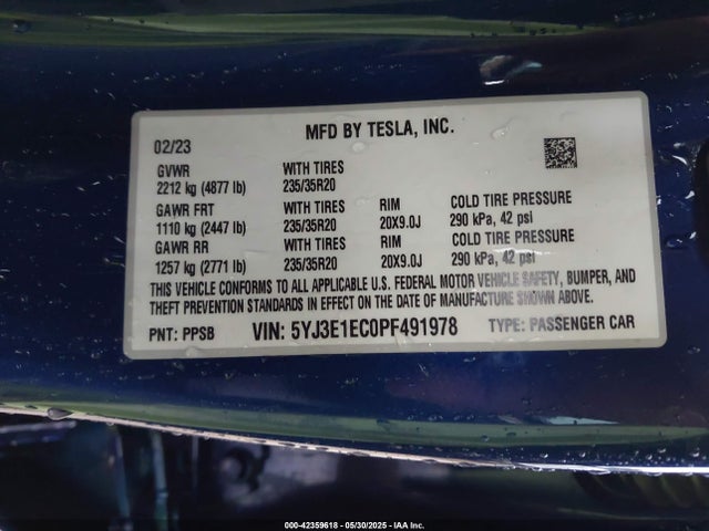 2023 TESLA MODEL 3 5YJ3E1EC0PF491978 Photo 8