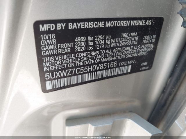 2017 BMW X3 5UXWZ7C55H0V85166 Photo 8