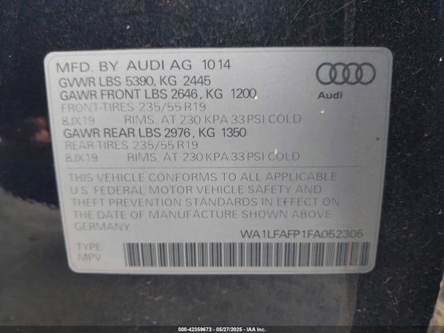 2015 AUDI Q5 WA1LFAFP1FA052305 Photo 8