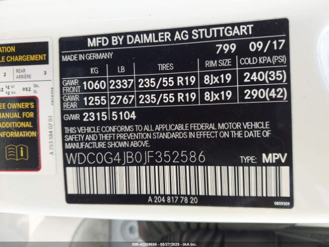 WDC0G4JB0JF352586 Mercedes-Benz GLC 300