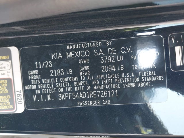 3KPF54AD1RE726121 KIA mpi nu