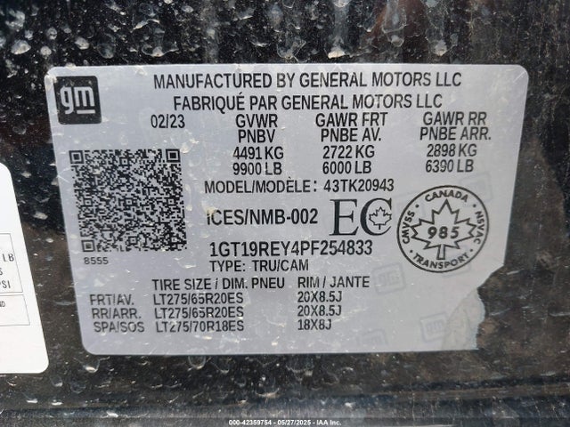 1GT19REY4PF254833 GMC l5p