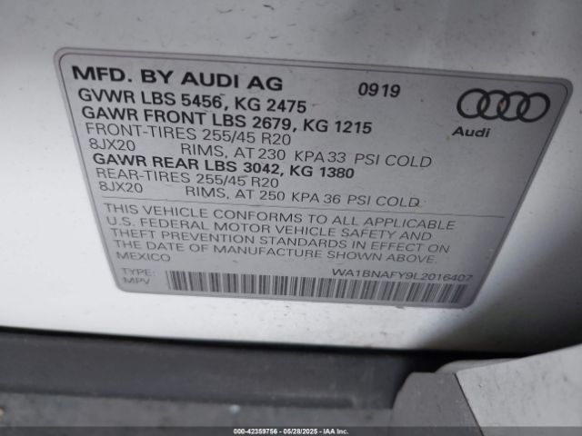 2020 AUDI Q5 WA1BNAFY9L2016407 Photo 8