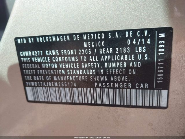 3VWD17AJ8EM285174 Volkswagen Jetta 1.8t Se