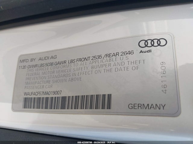 2021 AUDI A5 SPORTBACK WAUFACF57MA019007 Photo 8
