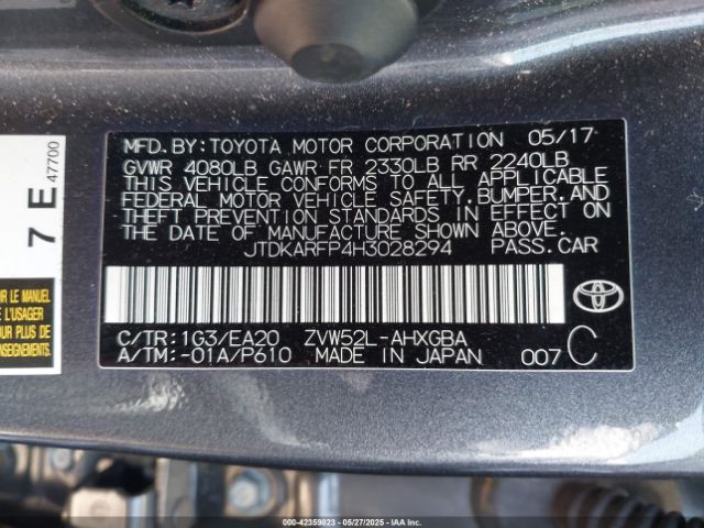 JTDKARFP4H3028294 Toyota Prius Prime Premium