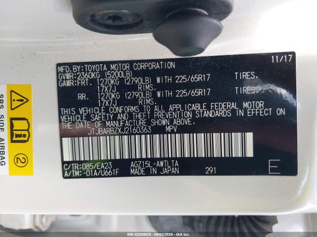 JTJBARBZXJ2160363 Lexus 8ar-fts