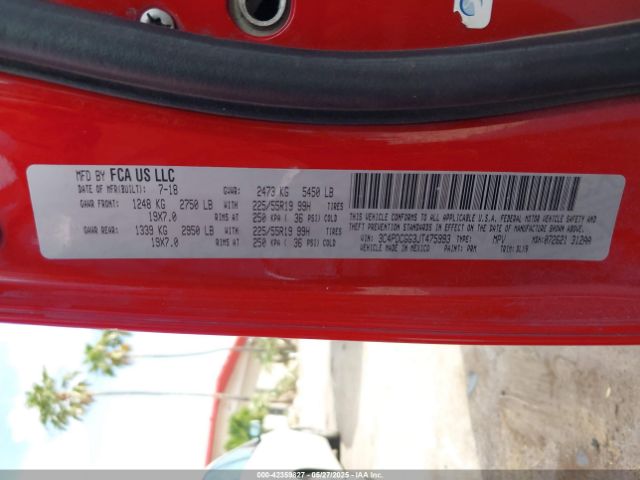 3C4PDCGG3JT475993 Dodge 2018