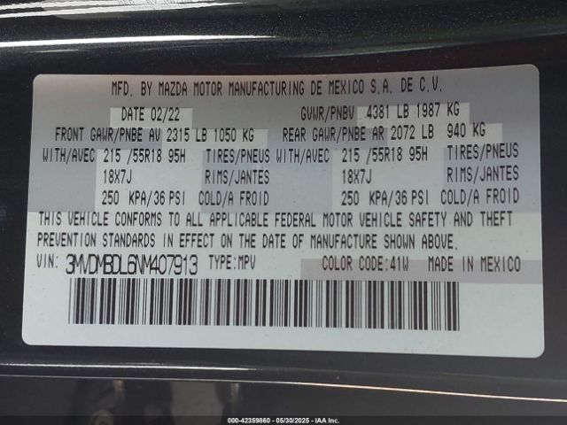 2022 MAZDA CX-30 3MVDMBDL6NM407913 Photo 8