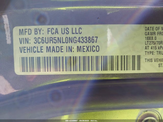 3C6UR5NL0NG433867 RAM 2500