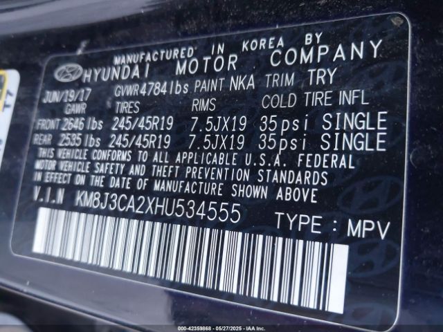 KM8J3CA2XHU534555 Hyundai Tucson Sport