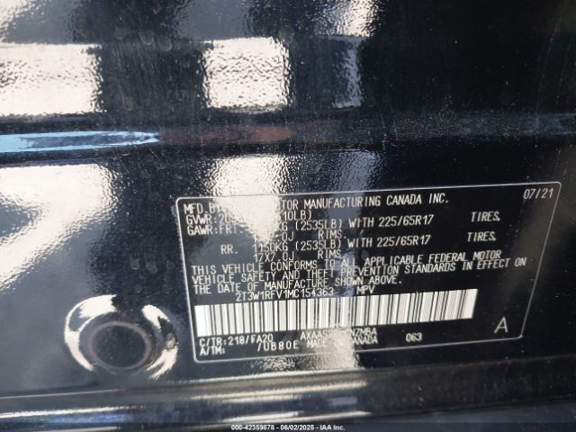 2T3W1RFV1MC154363 Toyota a25a-fks