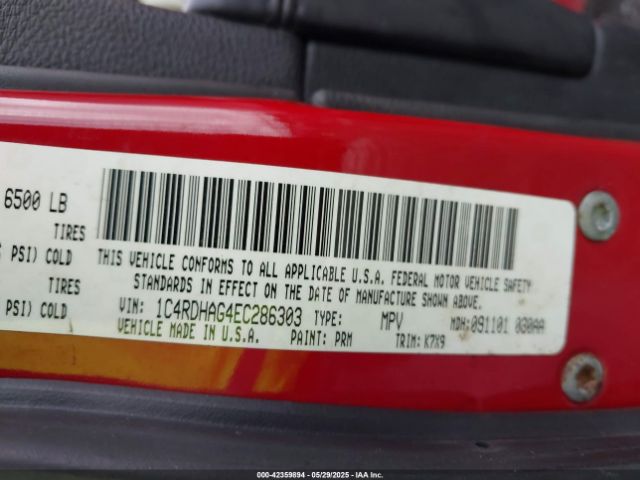 1C4RDHAG4EC286303 Dodge Durango Sxt