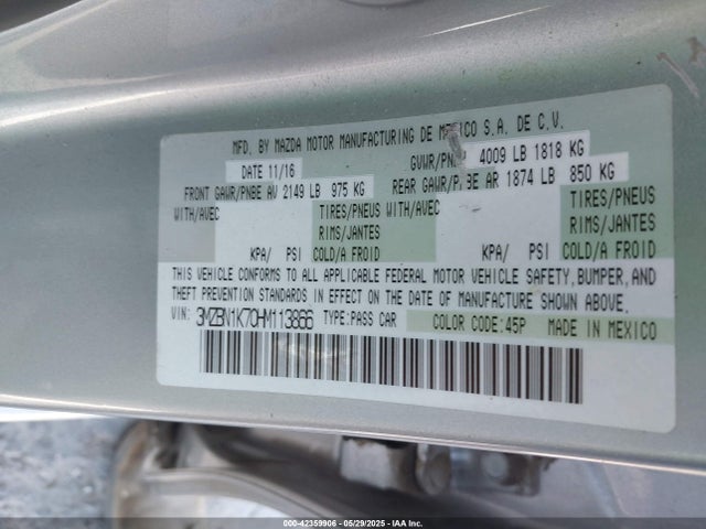 3MZBN1K70HM113866 Mazda pe