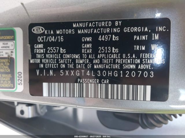 5XXGT4L30HG120703 KIA Optima Lx