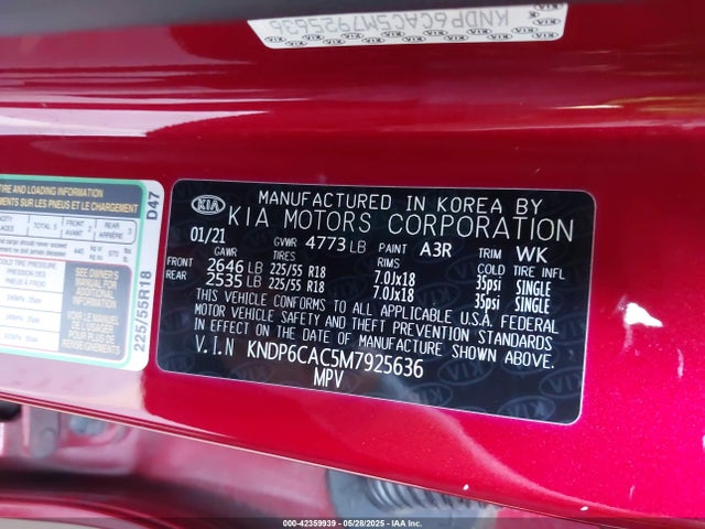 KIA gdi theta-ii 2021 KNDP6CAC5M7925636 Image 9