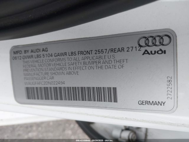 2013 AUDI A6 WAUGFAFC2DN022494 Photo 8