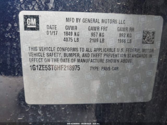 1G1ZE5ST6HF218975 Chevrolet MALIBU 1LT